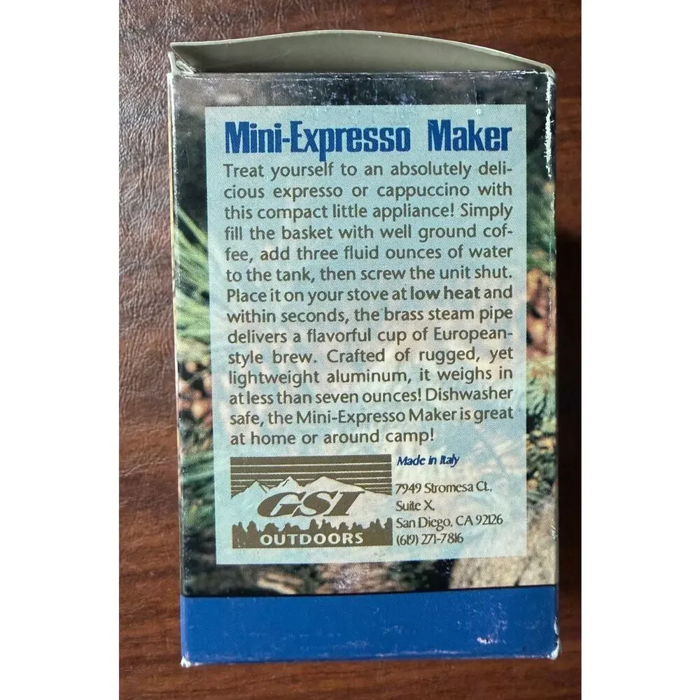 GSI Mini Expresso Maker Gourmet Camp Coffee Italy Portable New Lightweight